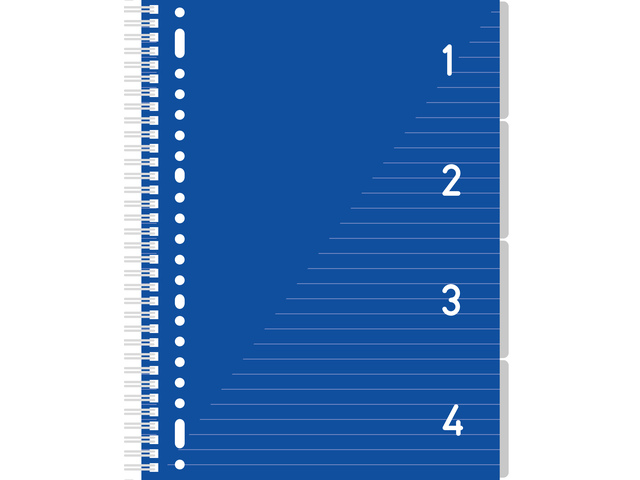 4 in 1 Schrijfblok A4, gelinieerd blauw