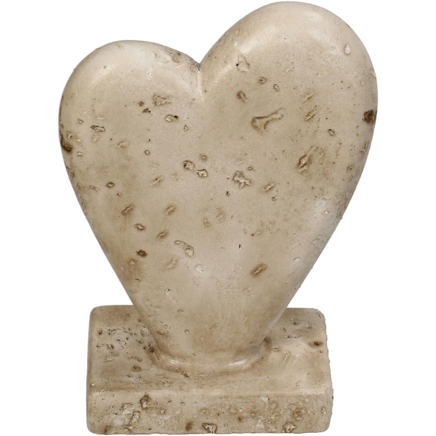 Beeld Heart Beton Beige 8x4x12cm