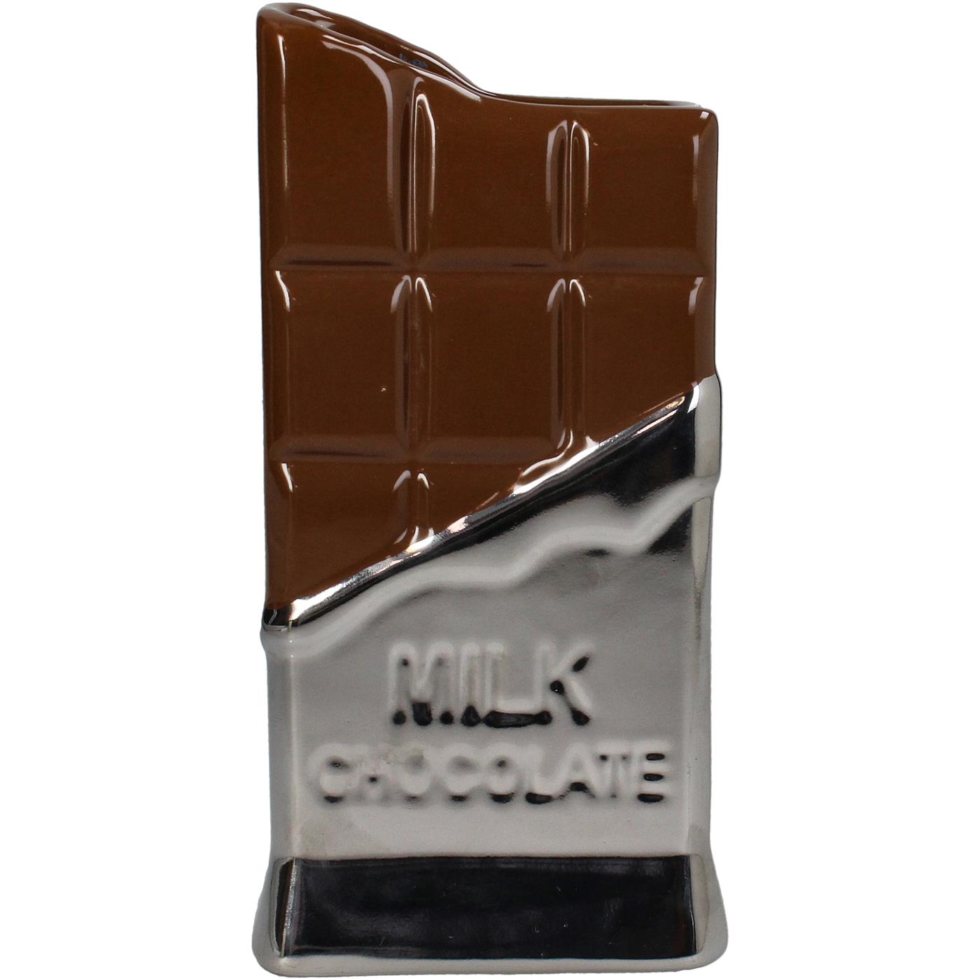 Vaas Chocolade aardewerk 10x5x19.5cm