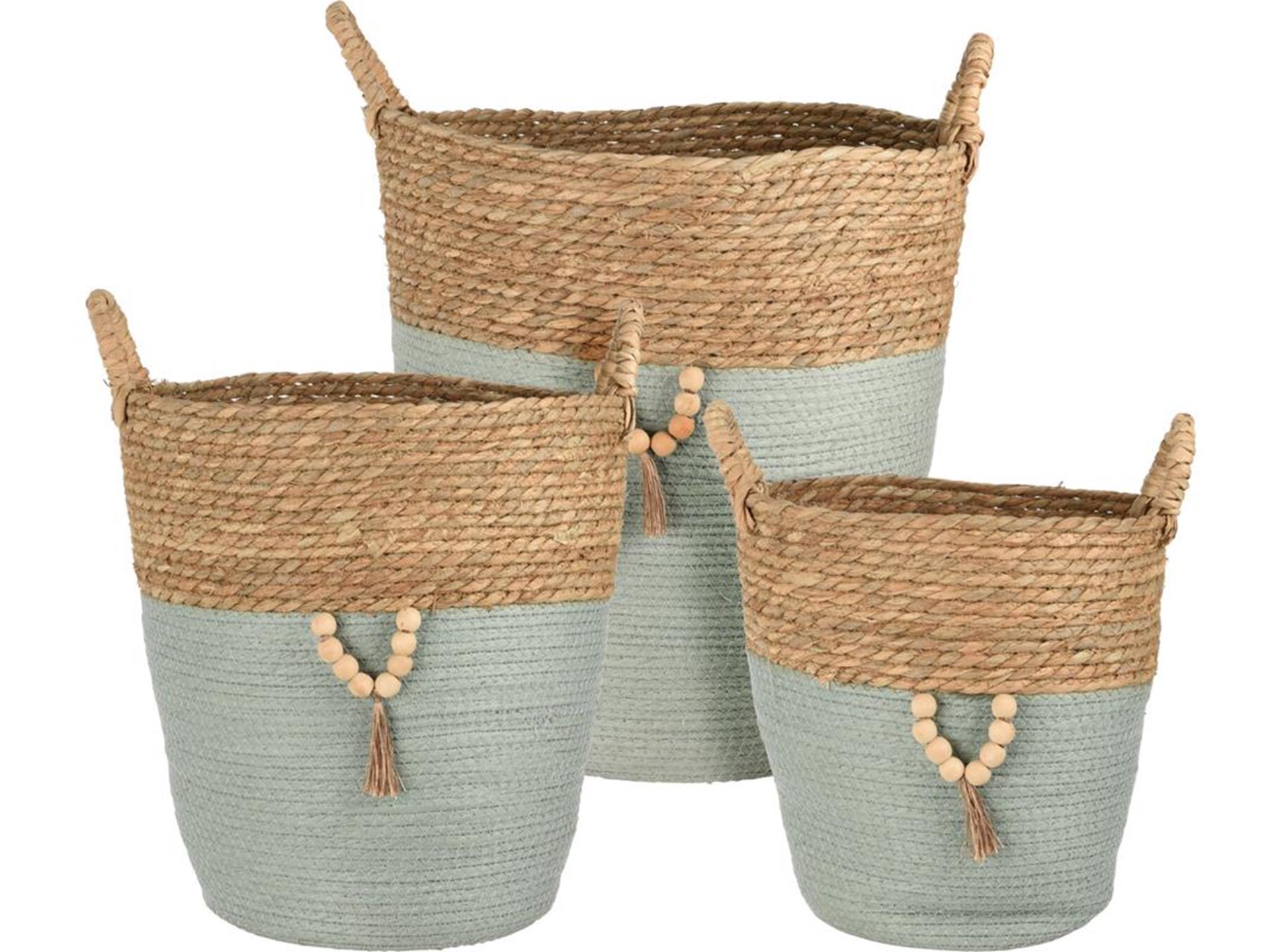 Home & Styling Mandenset 3-delig stro rond