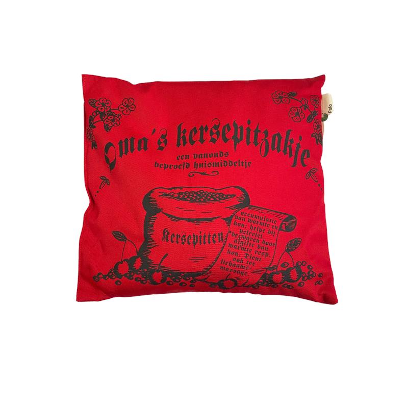 Oma's Kersenpitkussen 24x24cm rood