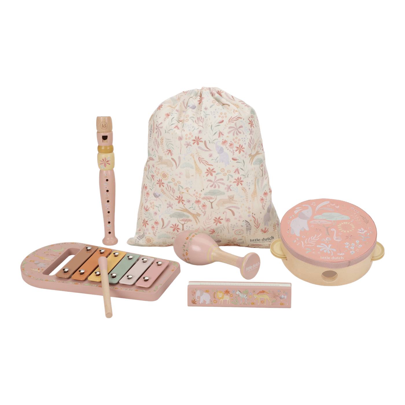 Little Dutch Safari Muziekset pink FSC