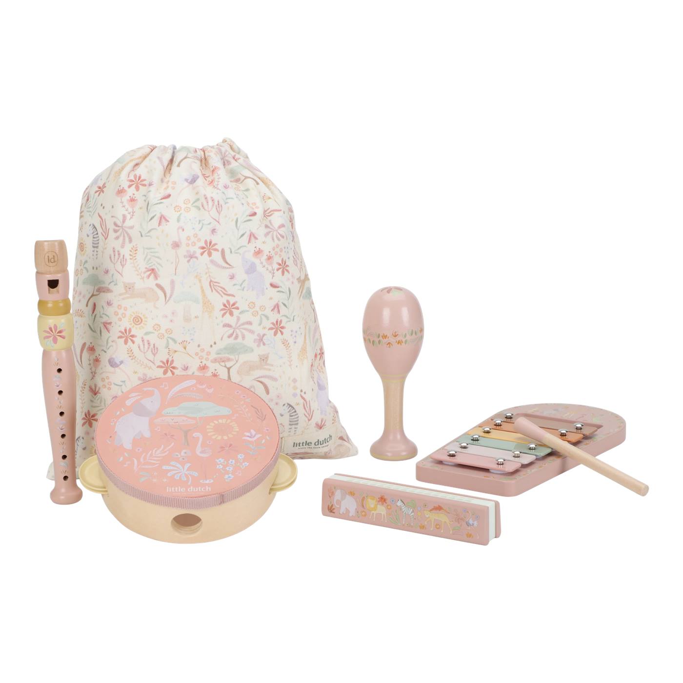 Little Dutch Safari Muziekset pink FSC