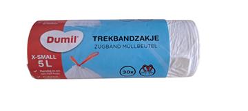Dumil trekbandzakken 5L rol a 30 stuks