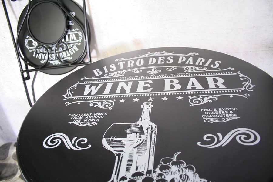 Bistroset Paris 3-delig metaal zwart