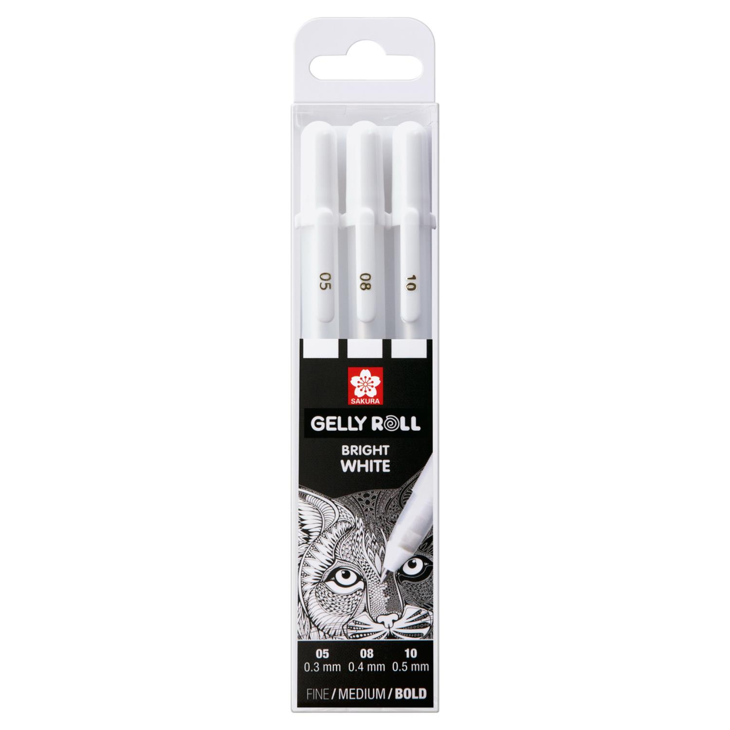 Sakura Gelly Roll pennenset wit 3-dlg