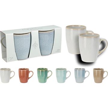 Set a 2 mokken aardewerk gres 340ml