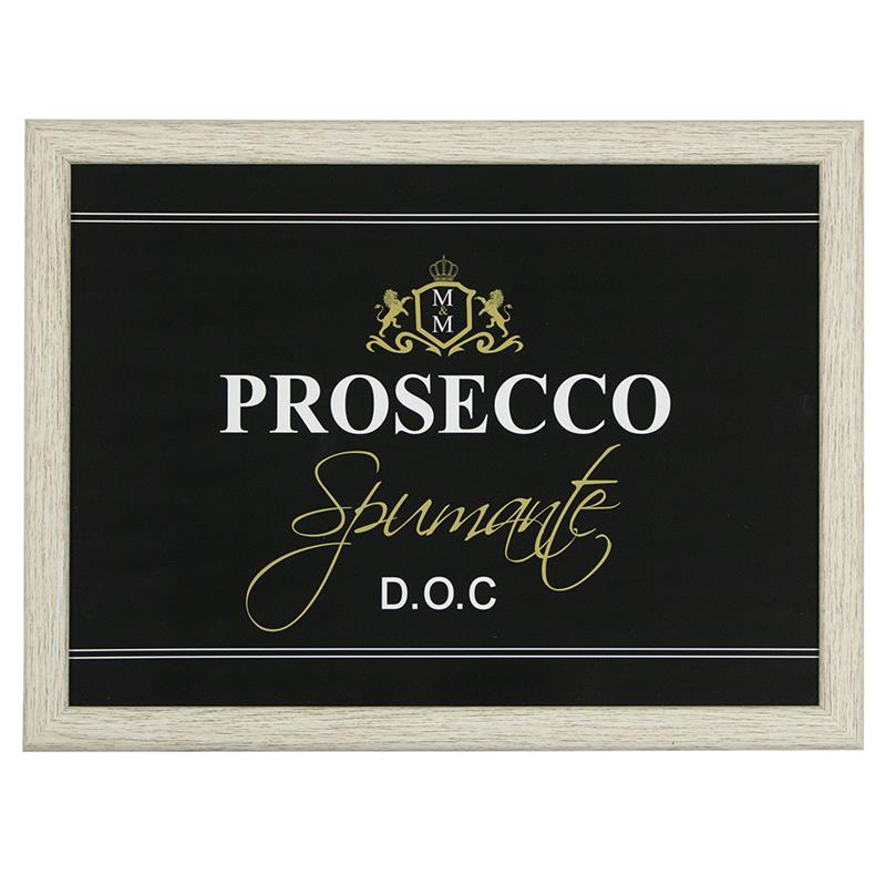 Schootkussen Prosecco zwart 43x33x9cm