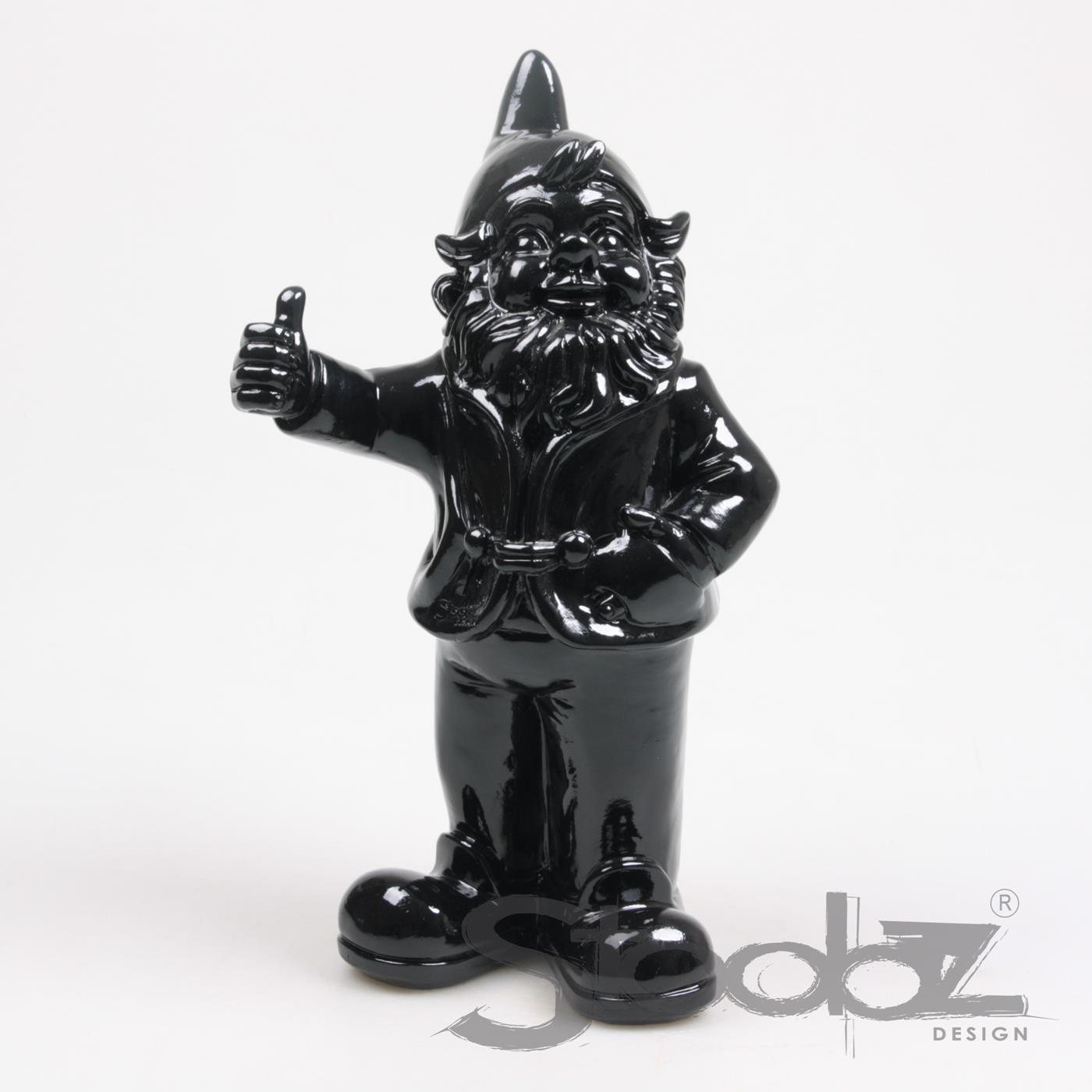 Stoobz Kabouter duim omhoog zwart 31cm
