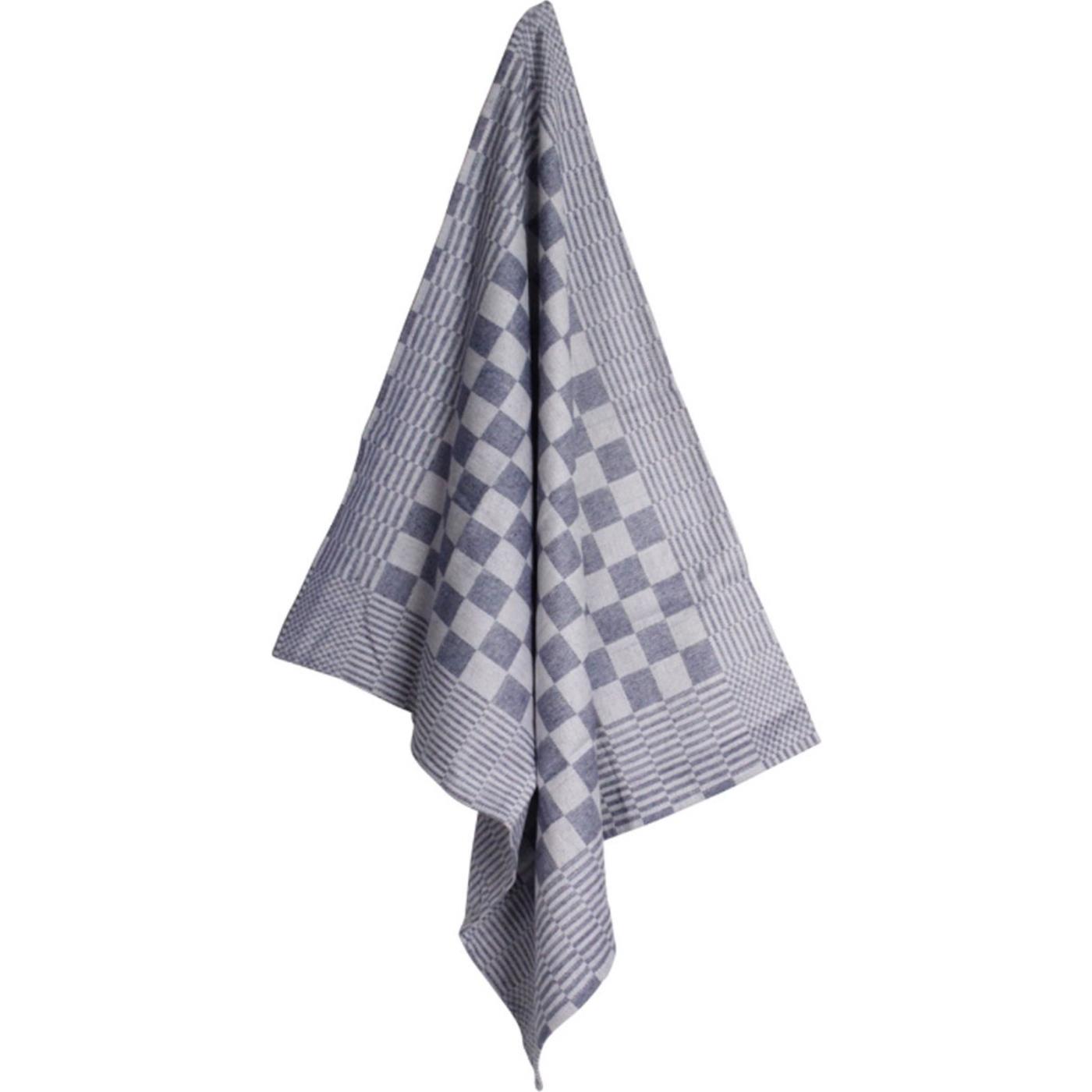 Koksdoek marine grote ruit 70x70cm 12st